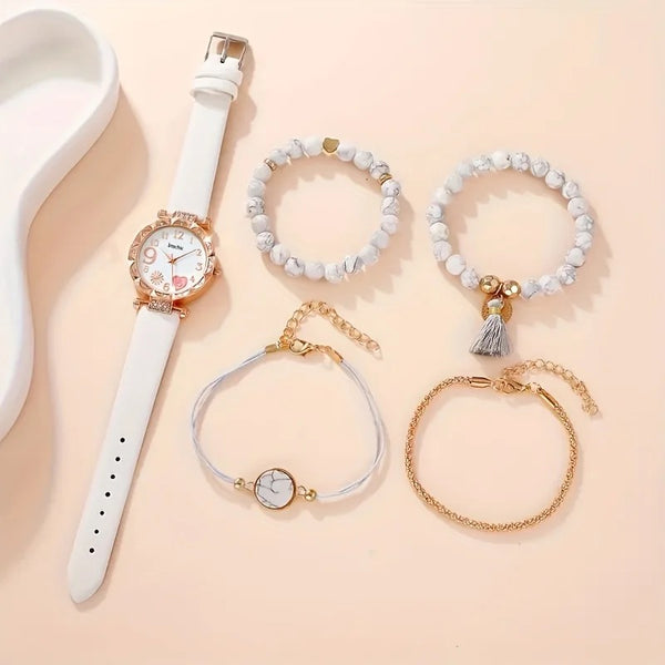 Elegant Ladies’ Watch & Bracelet Gift Set