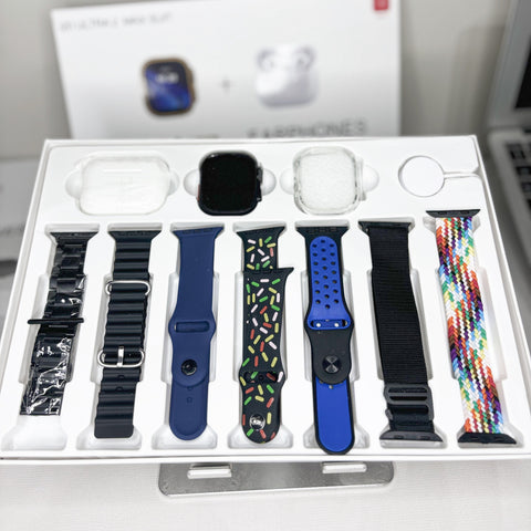 i20 Ultra Max Smartwatch 10 IN 1 Watch Set with Earpods