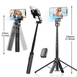 2025 C16 Intelligent Selfie Stick Expandable Phone Holder Detachable Wireless Remote Control Stabilizer for Facial Recognition