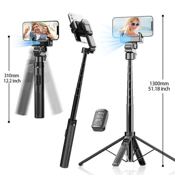 2025 C16 Intelligent Selfie Stick Expandable Phone Holder Detachable Wireless Remote Control Stabilizer for Facial Recognition